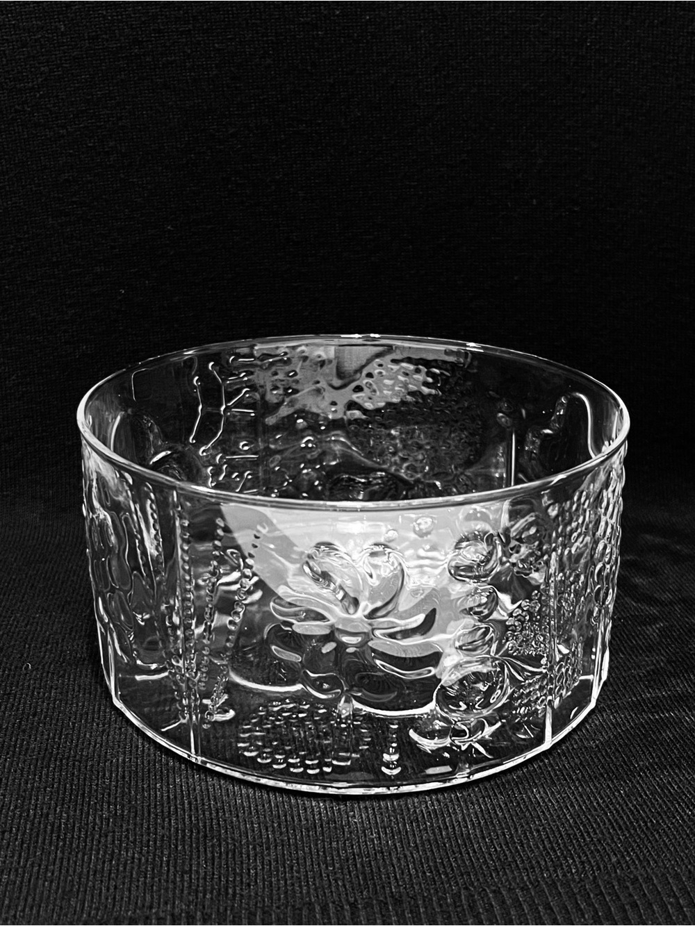 Vtg MCM Arabia Finland Floral Pattern by Oiva Toikka Glass Large Serving Bowl 8”